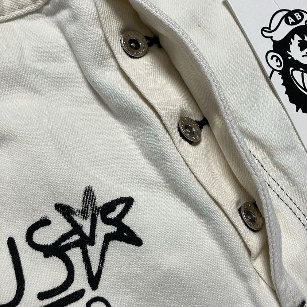 Scotch Soda Jeans Mens Size 33 White Hi Brutus Bye Popeye Denim Button Fly - Picture 4 of 16